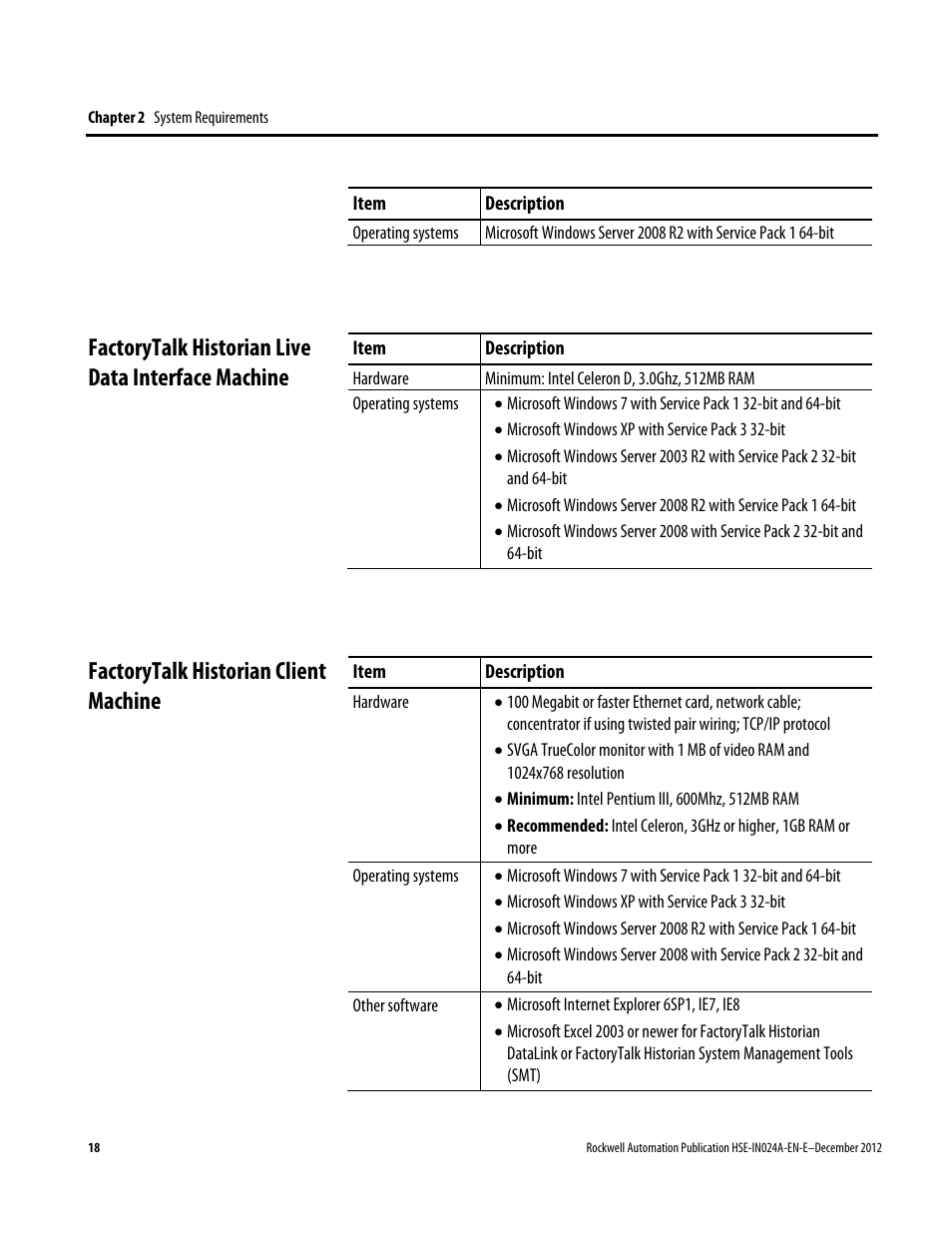 Factorytalk historian live data interface machine, Factorytalk historian client machine, E 18) | Rockwell Automation FactoryTalk Historian SE 3.01 Installation and Configuration Guide User Manual | Page 18 / 146