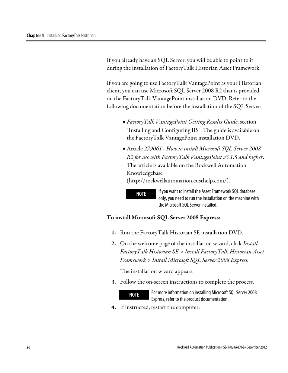 Rockwell Automation FactoryTalk Historian SE 3.01 Installation and Configuration Guide User Manual | Page 26 / 146
