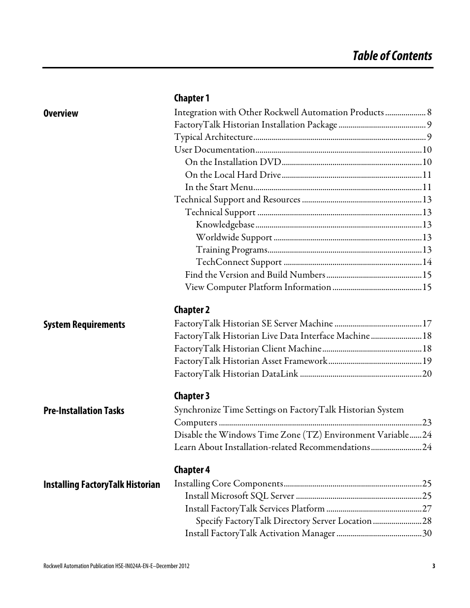 Rockwell Automation FactoryTalk Historian SE 3.01 Installation and Configuration Guide User Manual | Page 3 / 146