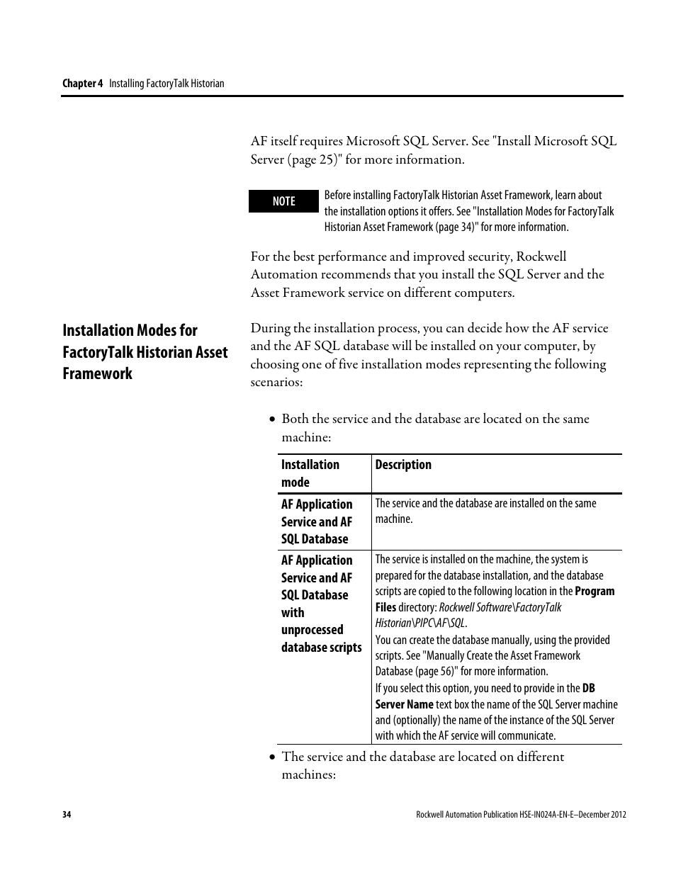 Rockwell Automation FactoryTalk Historian SE 3.01 Installation and Configuration Guide User Manual | Page 34 / 146