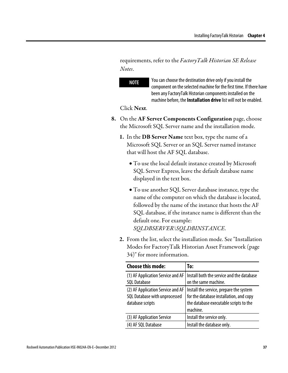 Rockwell Automation FactoryTalk Historian SE 3.01 Installation and Configuration Guide User Manual | Page 37 / 146