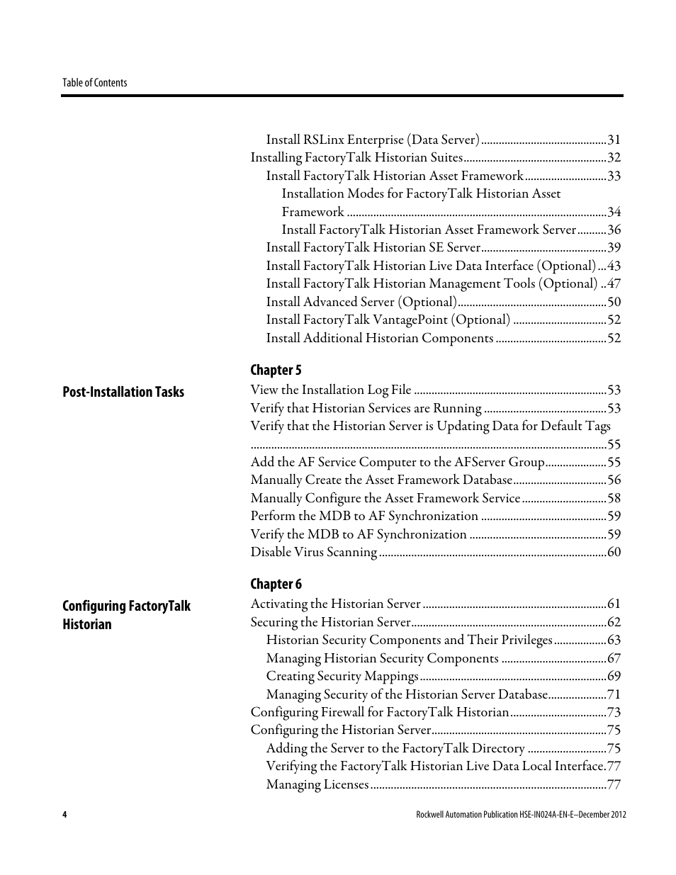 Rockwell Automation FactoryTalk Historian SE 3.01 Installation and Configuration Guide User Manual | Page 4 / 146