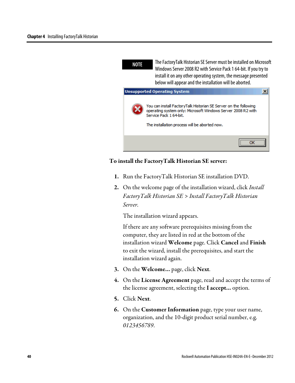 Rockwell Automation FactoryTalk Historian SE 3.01 Installation and Configuration Guide User Manual | Page 40 / 146