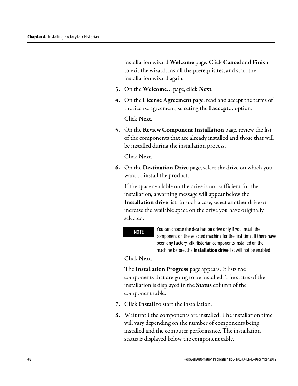 Rockwell Automation FactoryTalk Historian SE 3.01 Installation and Configuration Guide User Manual | Page 48 / 146