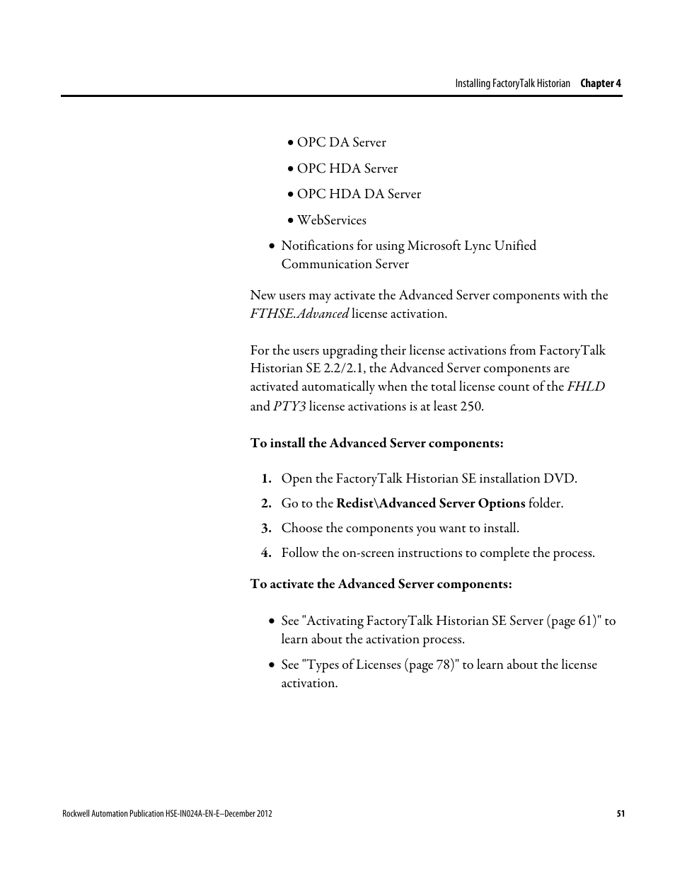 Rockwell Automation FactoryTalk Historian SE 3.01 Installation and Configuration Guide User Manual | Page 51 / 146