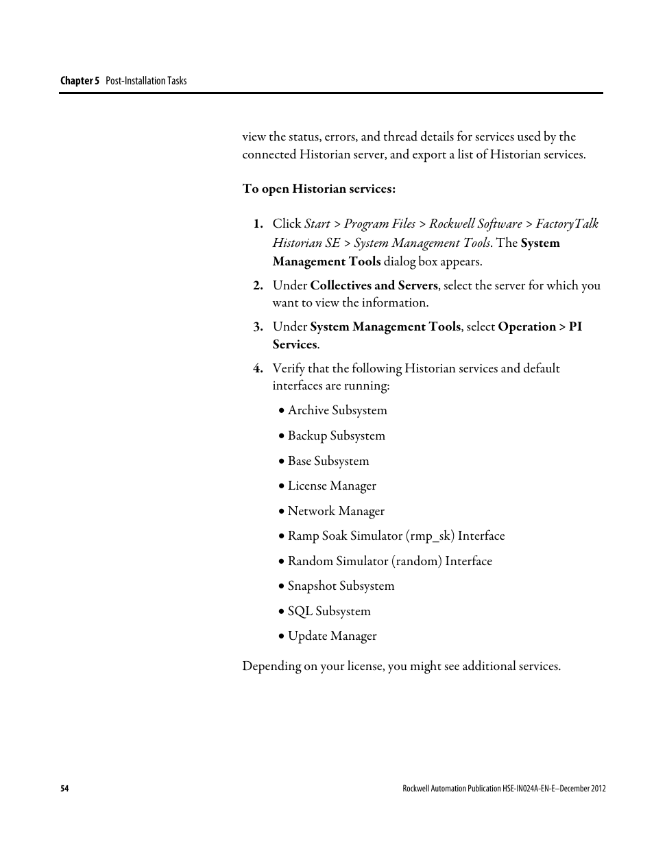 Rockwell Automation FactoryTalk Historian SE 3.01 Installation and Configuration Guide User Manual | Page 54 / 146