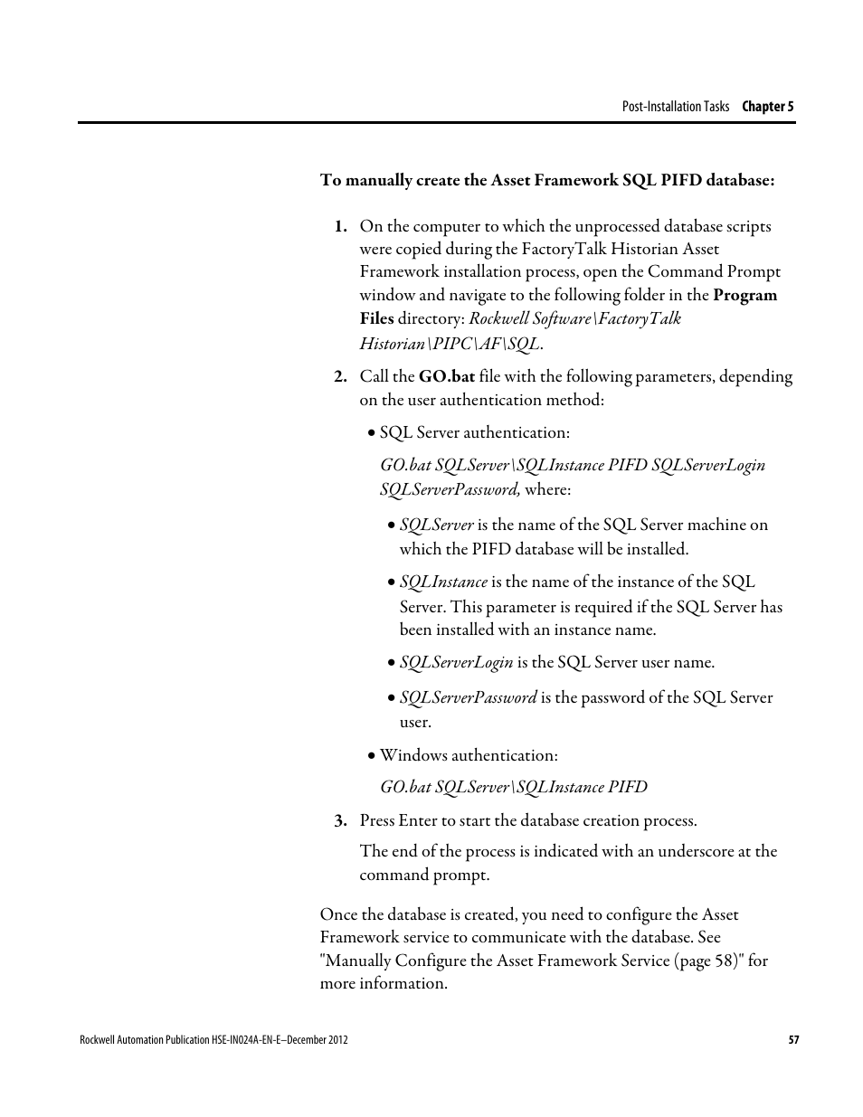 Rockwell Automation FactoryTalk Historian SE 3.01 Installation and Configuration Guide User Manual | Page 57 / 146