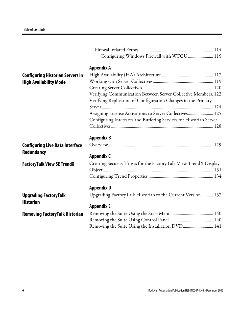 Rockwell Automation FactoryTalk Historian SE 3.01 Installation and Configuration Guide User Manual | Page 6 / 146