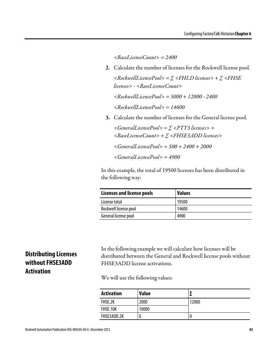 Distributing licenses without fhse3add activation | Rockwell Automation FactoryTalk Historian SE 3.01 Installation and Configuration Guide User Manual | Page 83 / 146