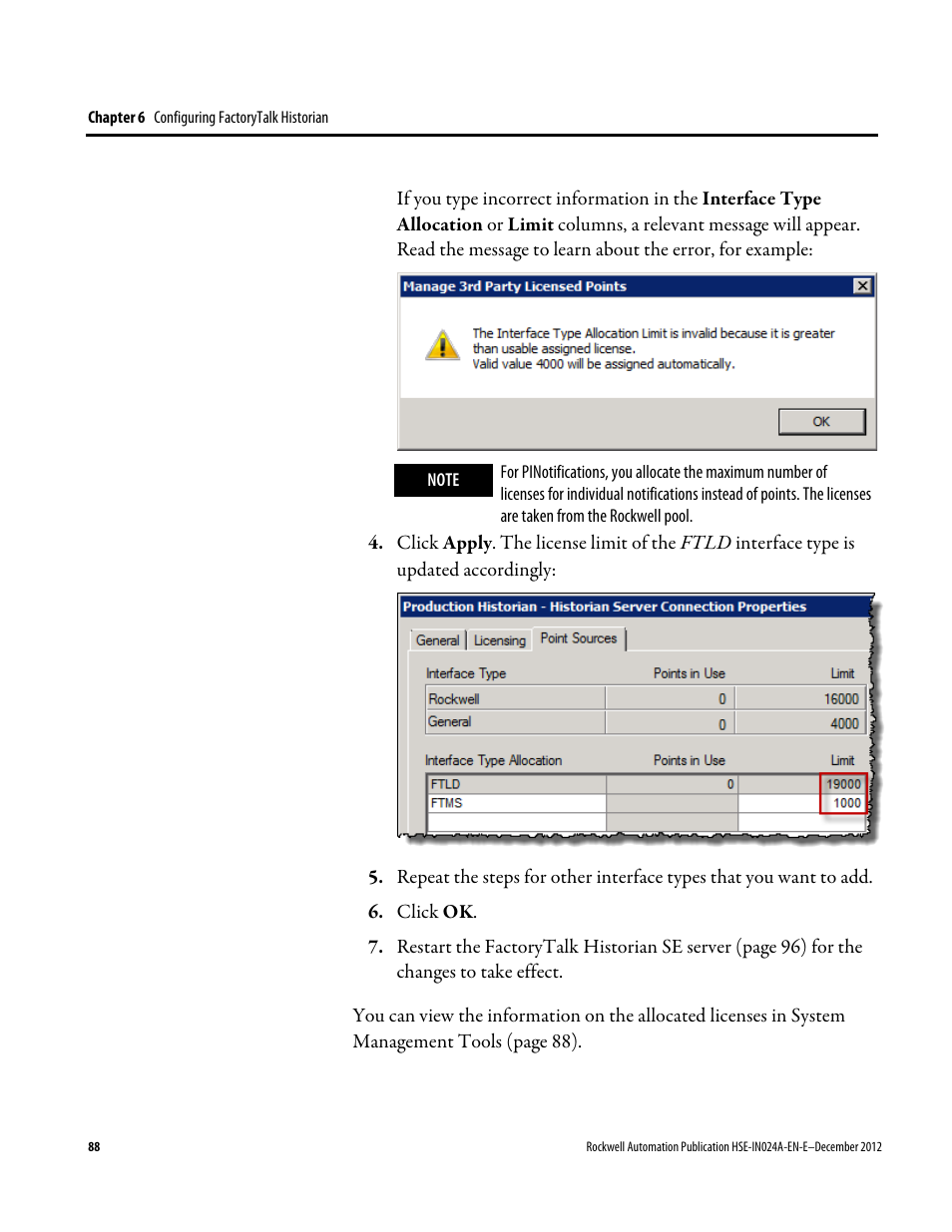 Rockwell Automation FactoryTalk Historian SE 3.01 Installation and Configuration Guide User Manual | Page 88 / 146