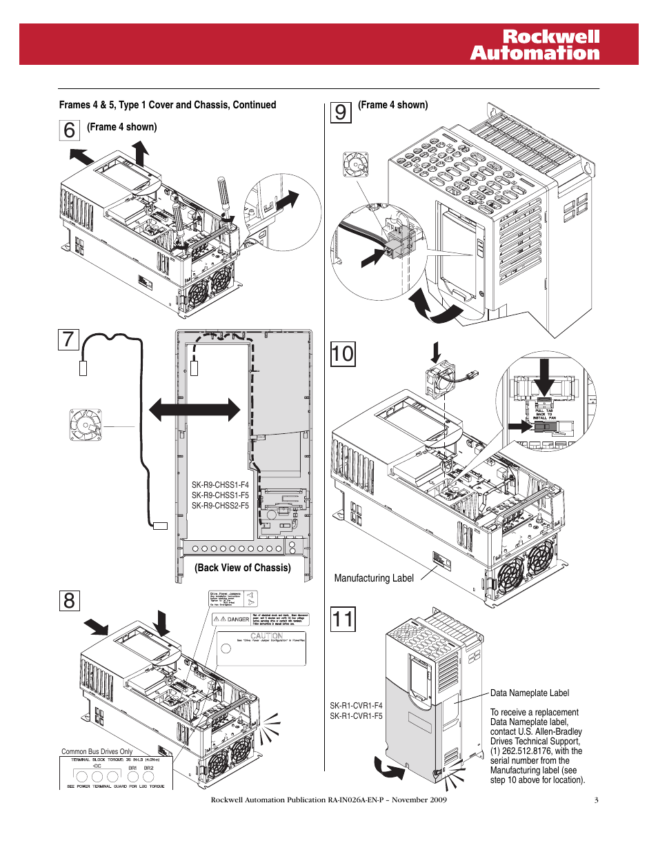 Rockwell Automation 755 Cover, Chassis and Leg Replacement Kit User Manual | Page 3 / 6