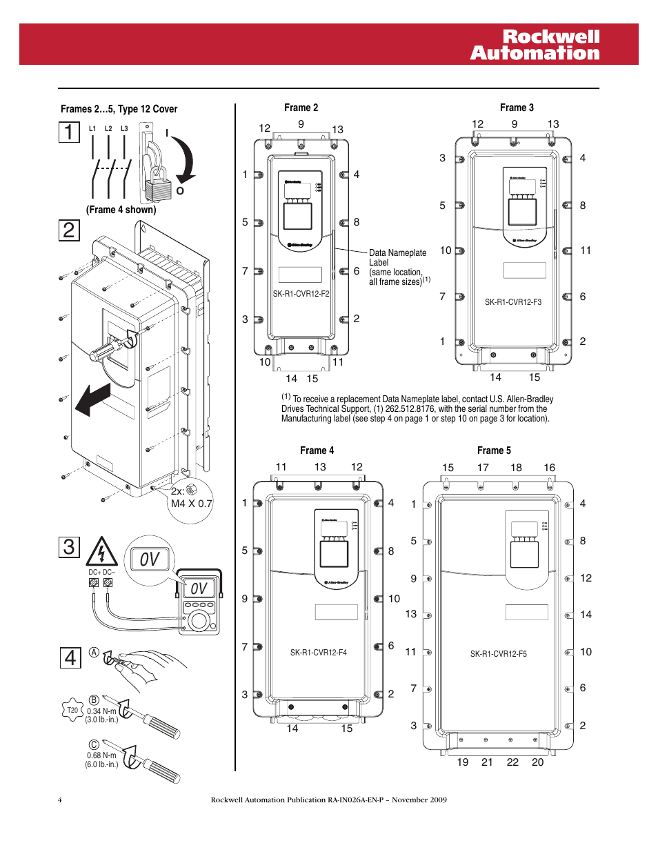 Rockwell Automation 755 Cover, Chassis and Leg Replacement Kit User Manual | Page 4 / 6