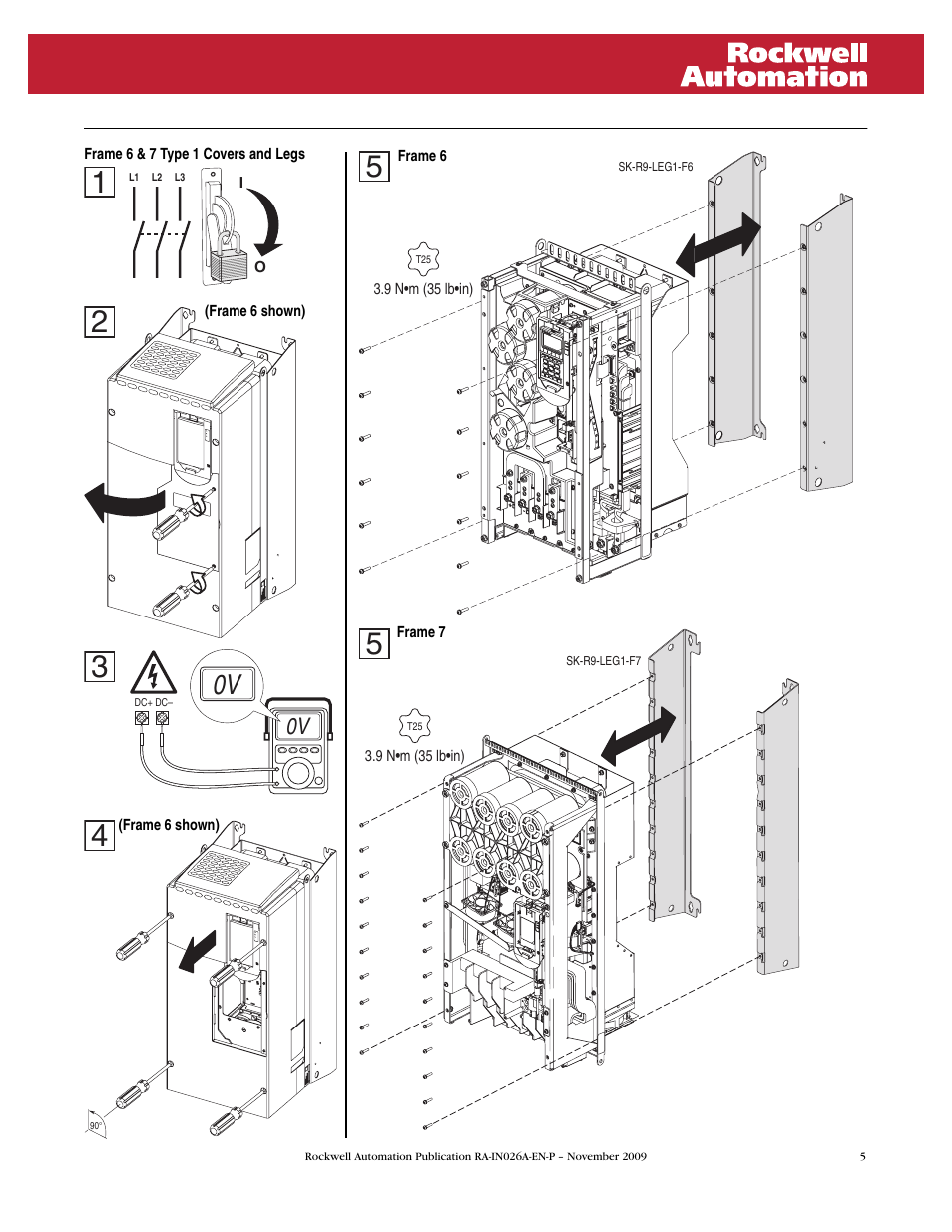 Rockwell Automation 755 Cover, Chassis and Leg Replacement Kit User Manual | Page 5 / 6