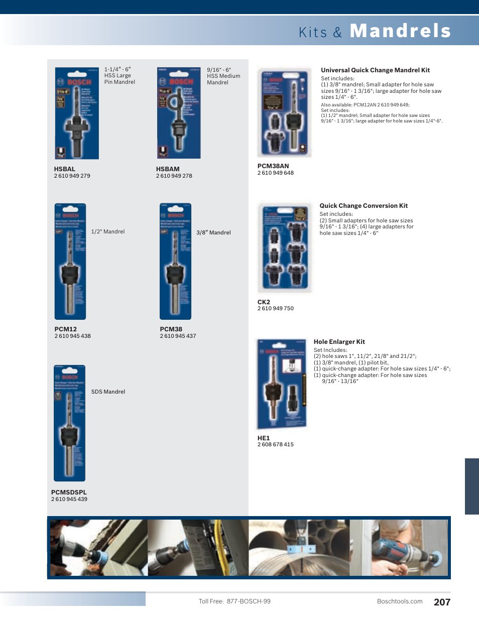 Mandrels, Kits | Bosch SG45M User Manual | Page 23 / 32