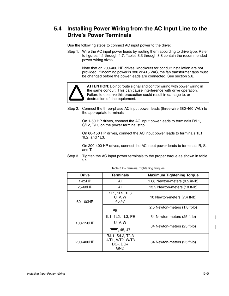 Rockwell Automation GV3000/SE AC Drive Ver. 6.06 Hdwe Ref., Installation, and Troubleshooting Manual User Manual | Page 61 / 128