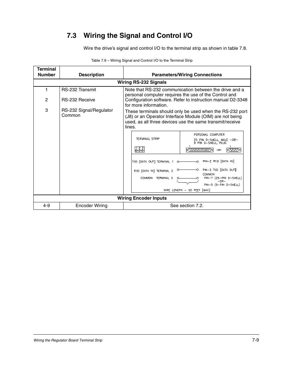 Wiring the signal and control i/o, 3 wiring the signal and control i/o | Rockwell Automation GV3000/SE AC Drive Ver. 6.06 Hdwe Ref., Installation, and Troubleshooting Manual User Manual | Page 73 / 128