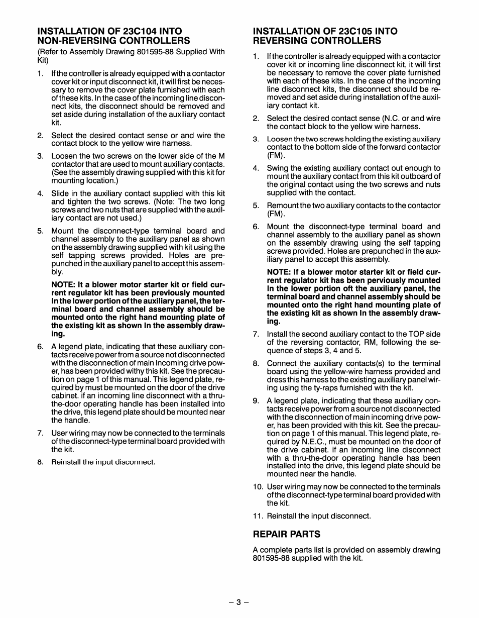 Rockwell Automation MaxPak Plus Auxiliary Contact Kit 200-300HP User Manual | Page 3 / 4