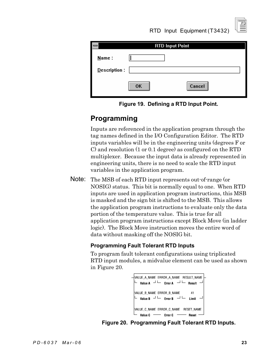 Programming | Rockwell Automation T3432-CA ICS Regent RTD Input Equipment User Manual | Page 23 / 26