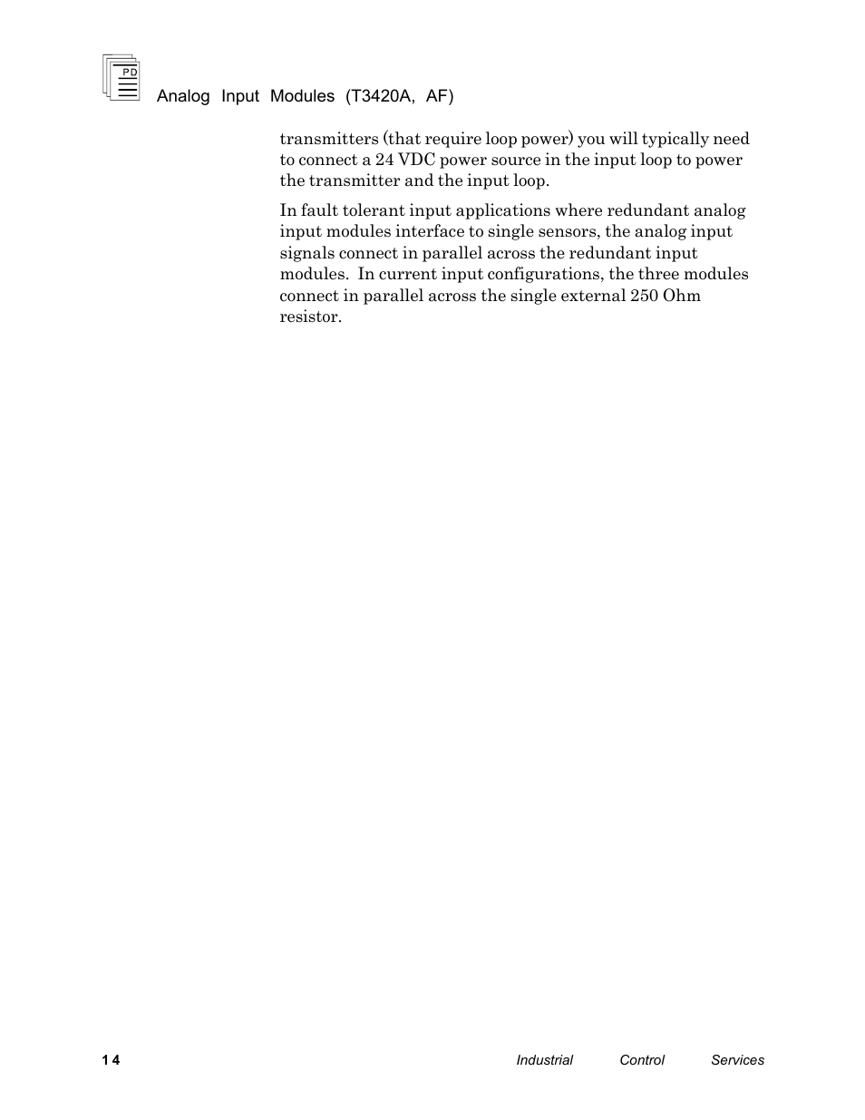 Rockwell Automation T3420AF ICS Regent Analog Input Modules User Manual | Page 14 / 39