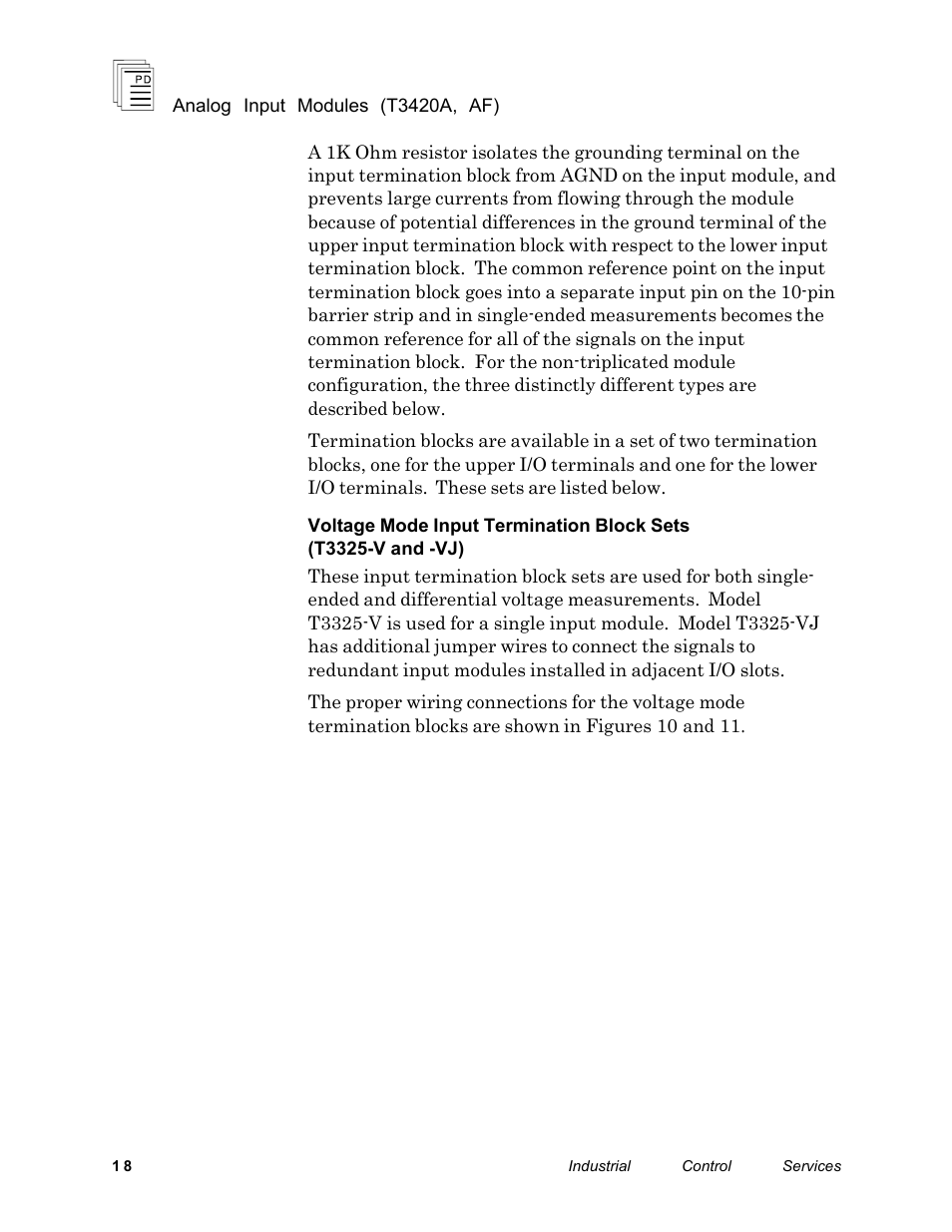 Rockwell Automation T3420AF ICS Regent Analog Input Modules User Manual | Page 18 / 39