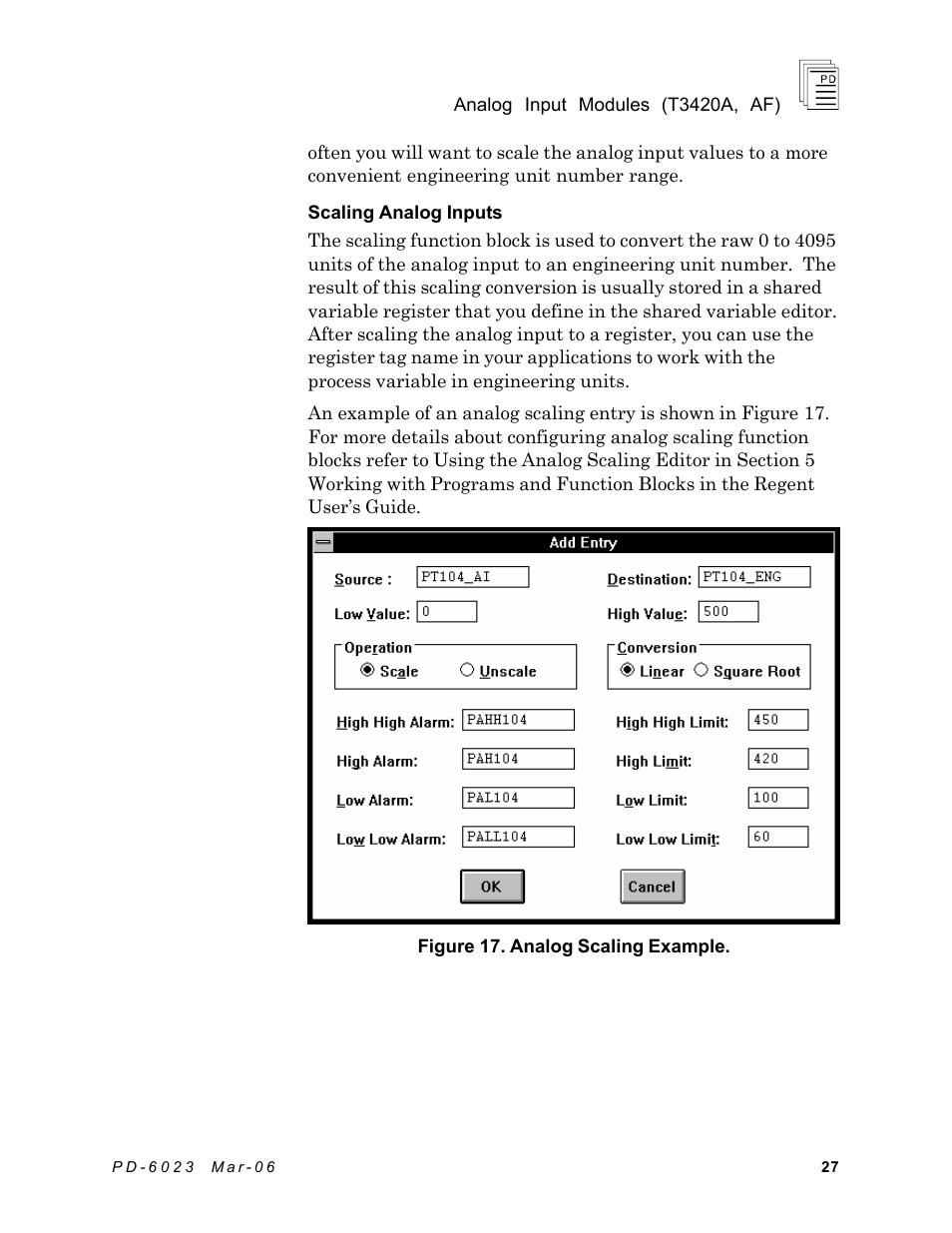 Rockwell Automation T3420AF ICS Regent Analog Input Modules User Manual | Page 27 / 39