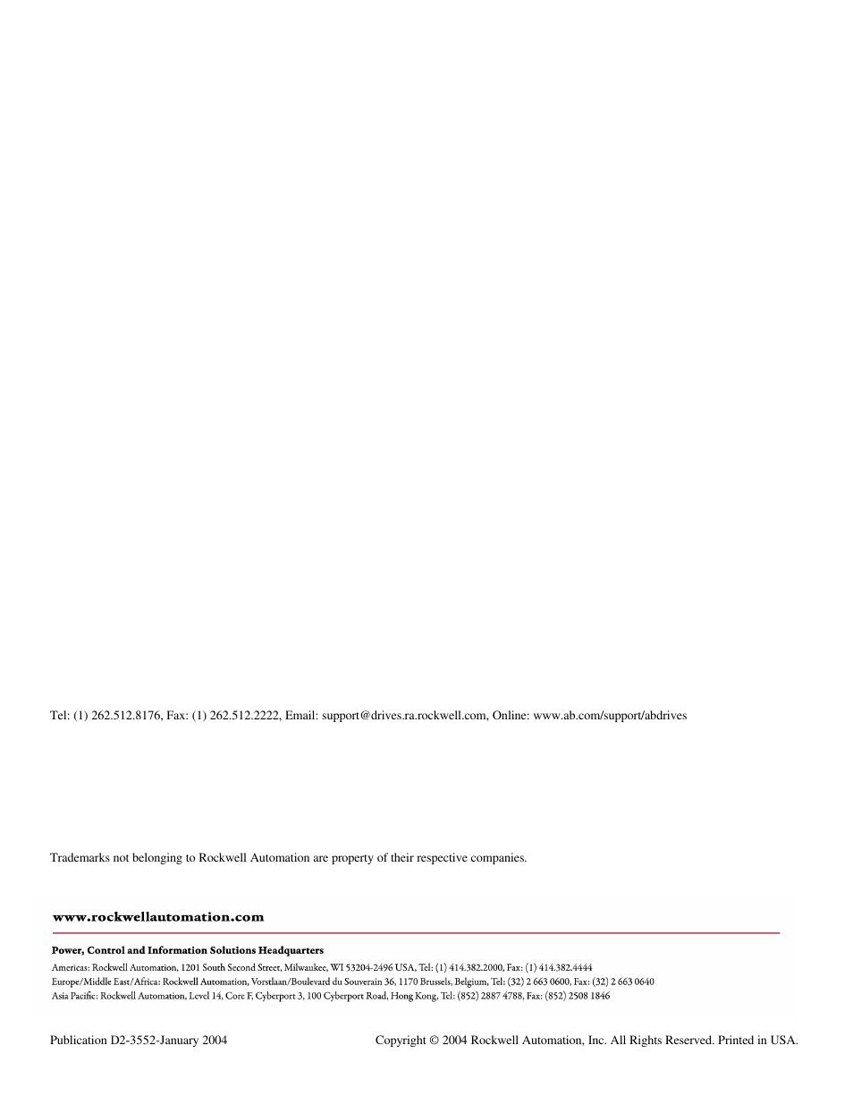 Rockwell Automation GV6000 Fan/Fan Transformer Replacement - Frame 6 User Manual | Page 4 / 4