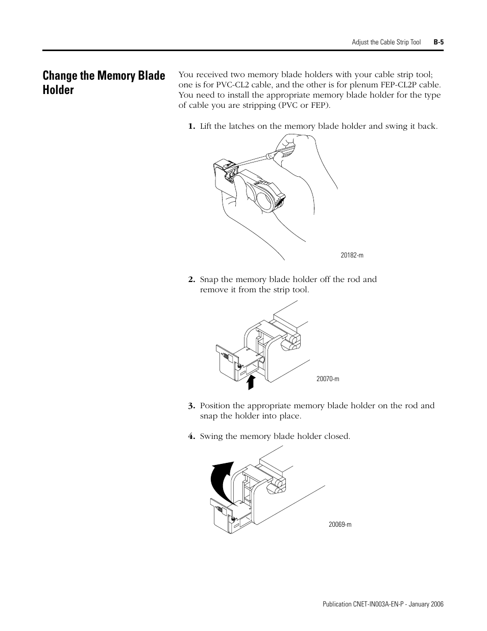 Change the memory blade holder | Rockwell Automation 1797-Series ControlNet Ex Media Plannng Installation Manual User Manual | Page 79 / 88