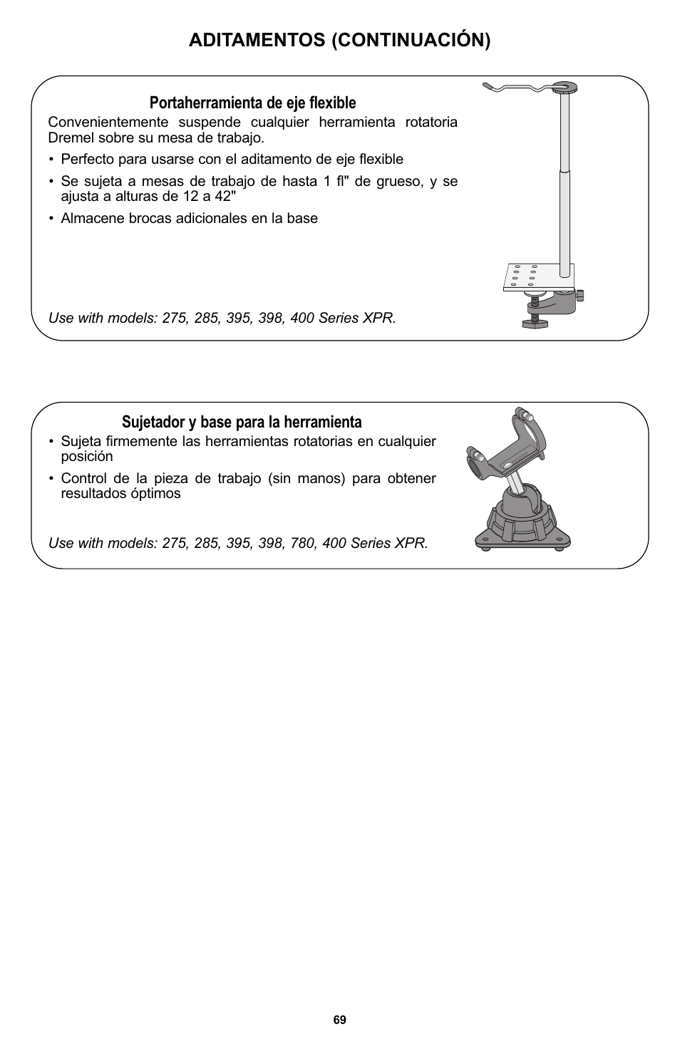 Aditamentos (continuación) | Bosch 400 Series XPR User Manual | Page 69 / 72