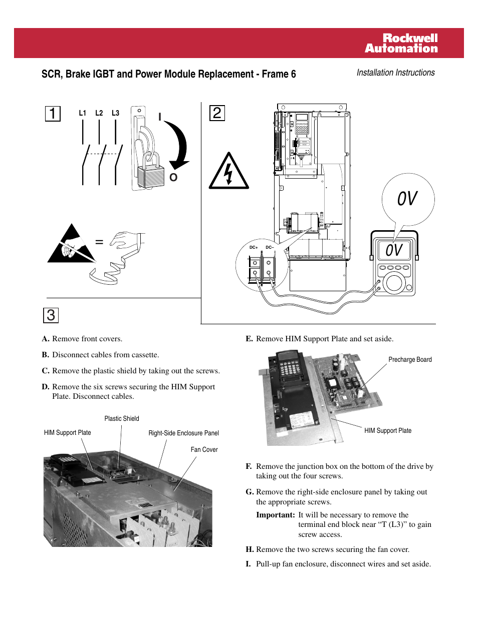 Rockwell Automation 20D Power Module/SCR Replacement - Frame 6 User Manual | 4 pages