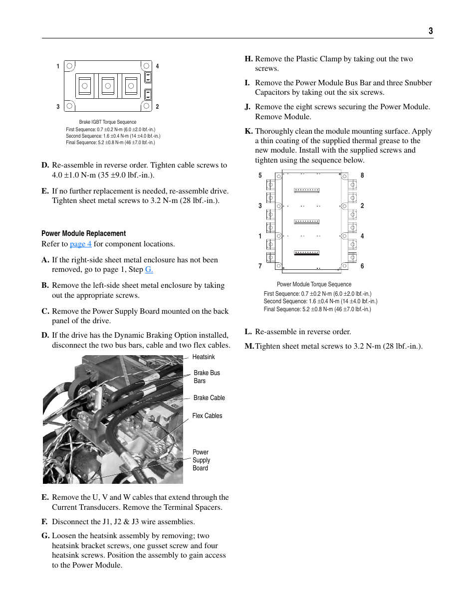 Power module replacement | Rockwell Automation 20D Power Module/SCR Replacement - Frame 6 User Manual | Page 3 / 4