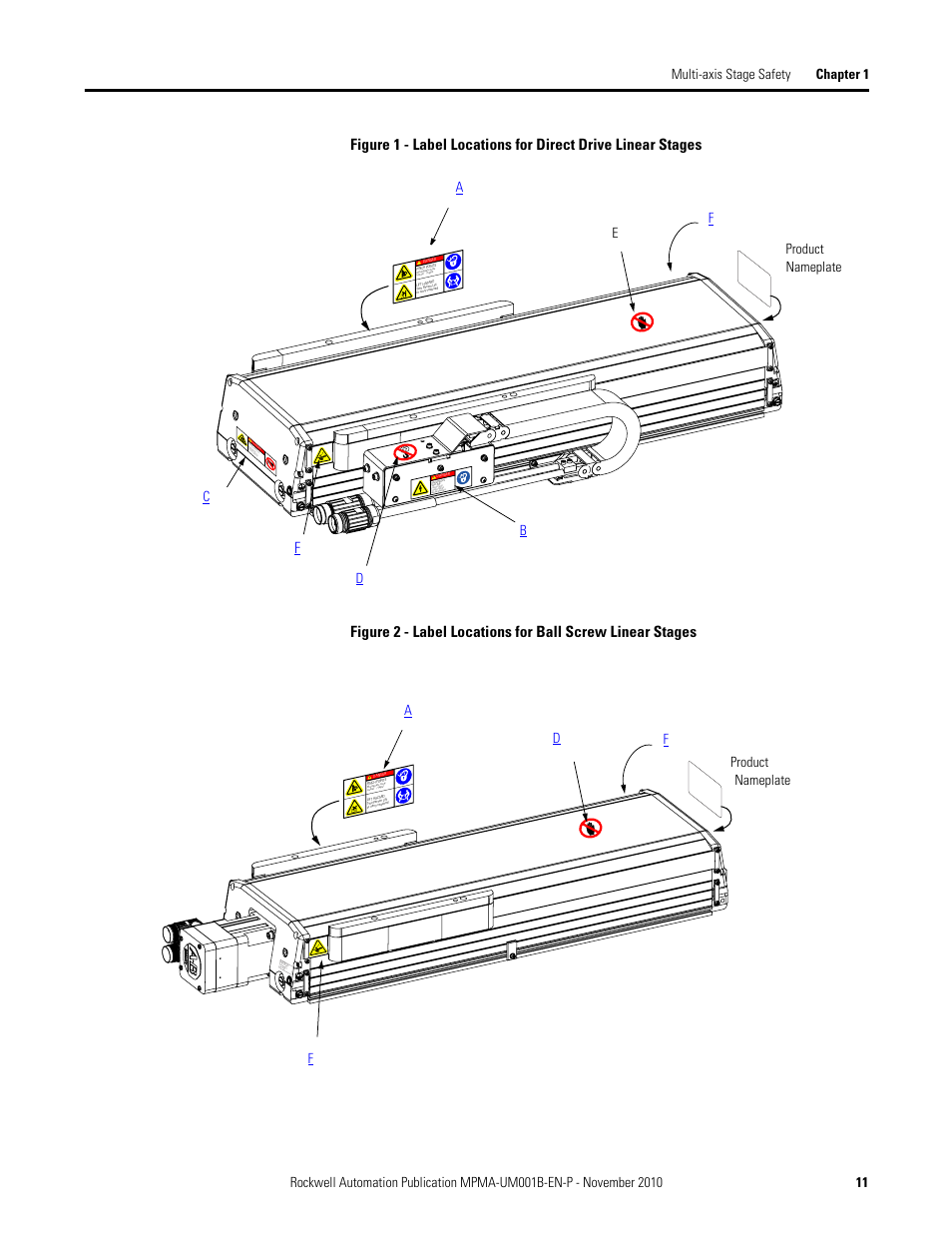 Product nameplate | Rockwell Automation MPMA Integrated Multi-Axis Linear Stages User Manual | Page 11 / 136