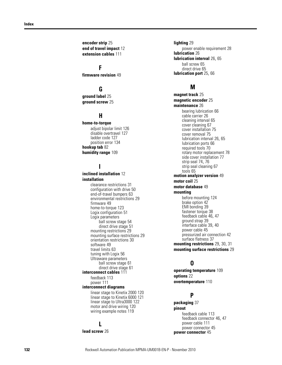Rockwell Automation MPMA Integrated Multi-Axis Linear Stages User Manual | Page 132 / 136