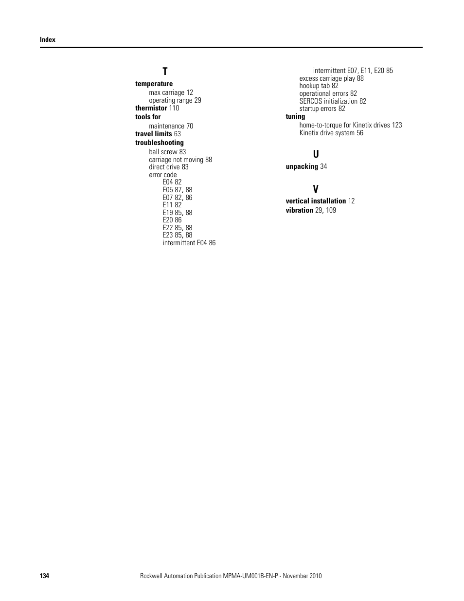 Rockwell Automation MPMA Integrated Multi-Axis Linear Stages User Manual | Page 134 / 136
