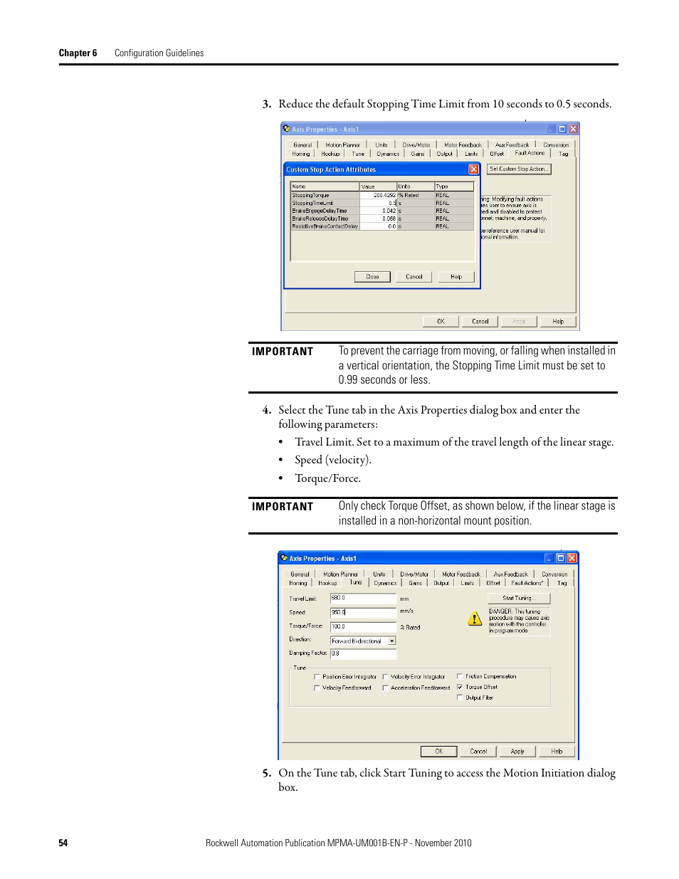 Rockwell Automation MPMA Integrated Multi-Axis Linear Stages User Manual | Page 54 / 136