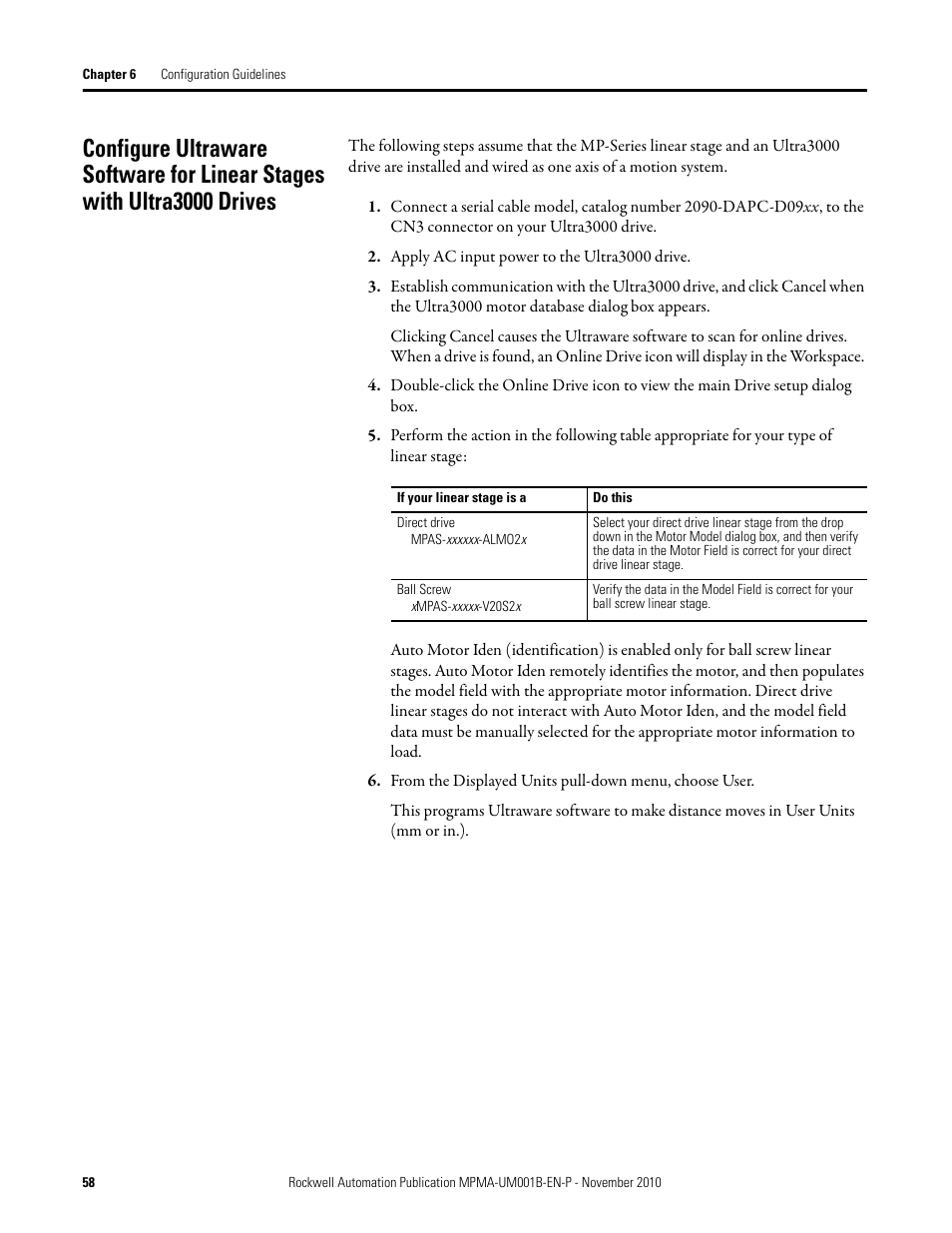 Rockwell Automation MPMA Integrated Multi-Axis Linear Stages User Manual | Page 58 / 136