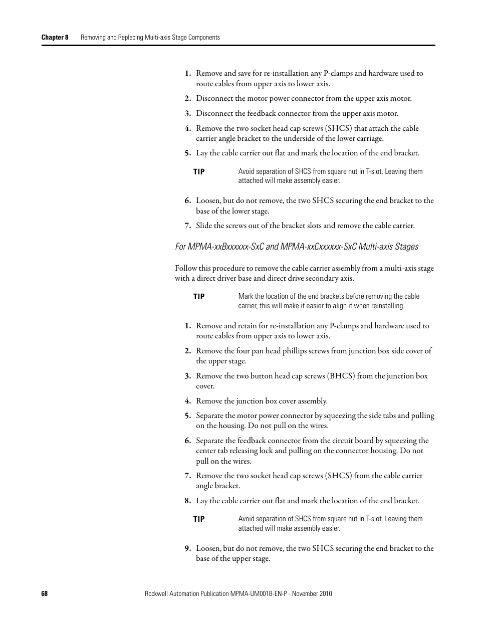 Rockwell Automation MPMA Integrated Multi-Axis Linear Stages User Manual | Page 68 / 136
