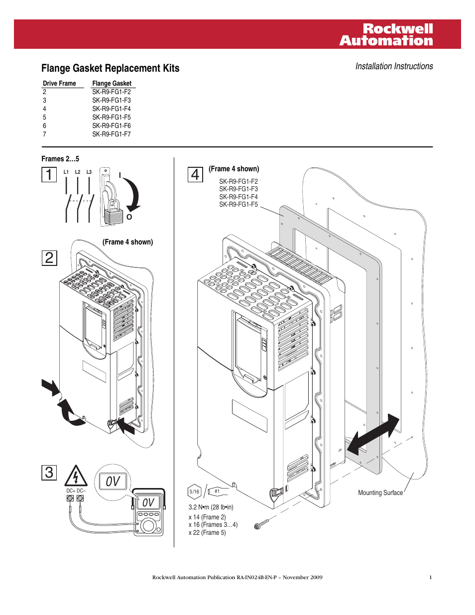 Rockwell Automation 753 Flange Gasket Replacement Kits User Manual | 4 pages