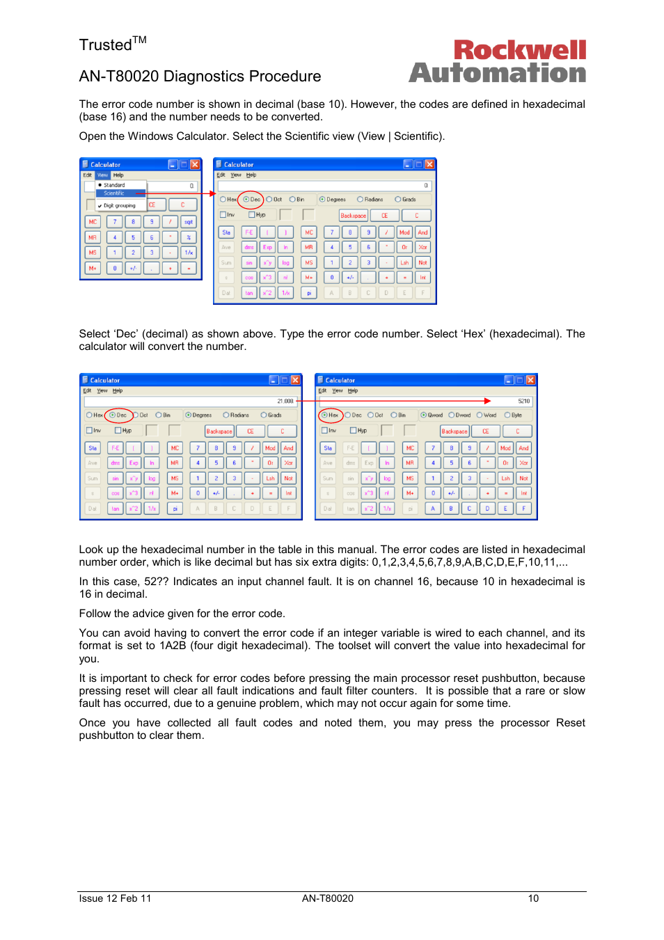 Trusted | Rockwell Automation T80020 Application Note Diagnostic Procedures User Manual | Page 10 / 71