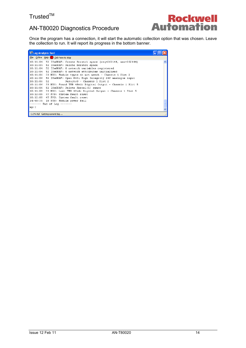 Trusted | Rockwell Automation T80020 Application Note Diagnostic Procedures User Manual | Page 14 / 71