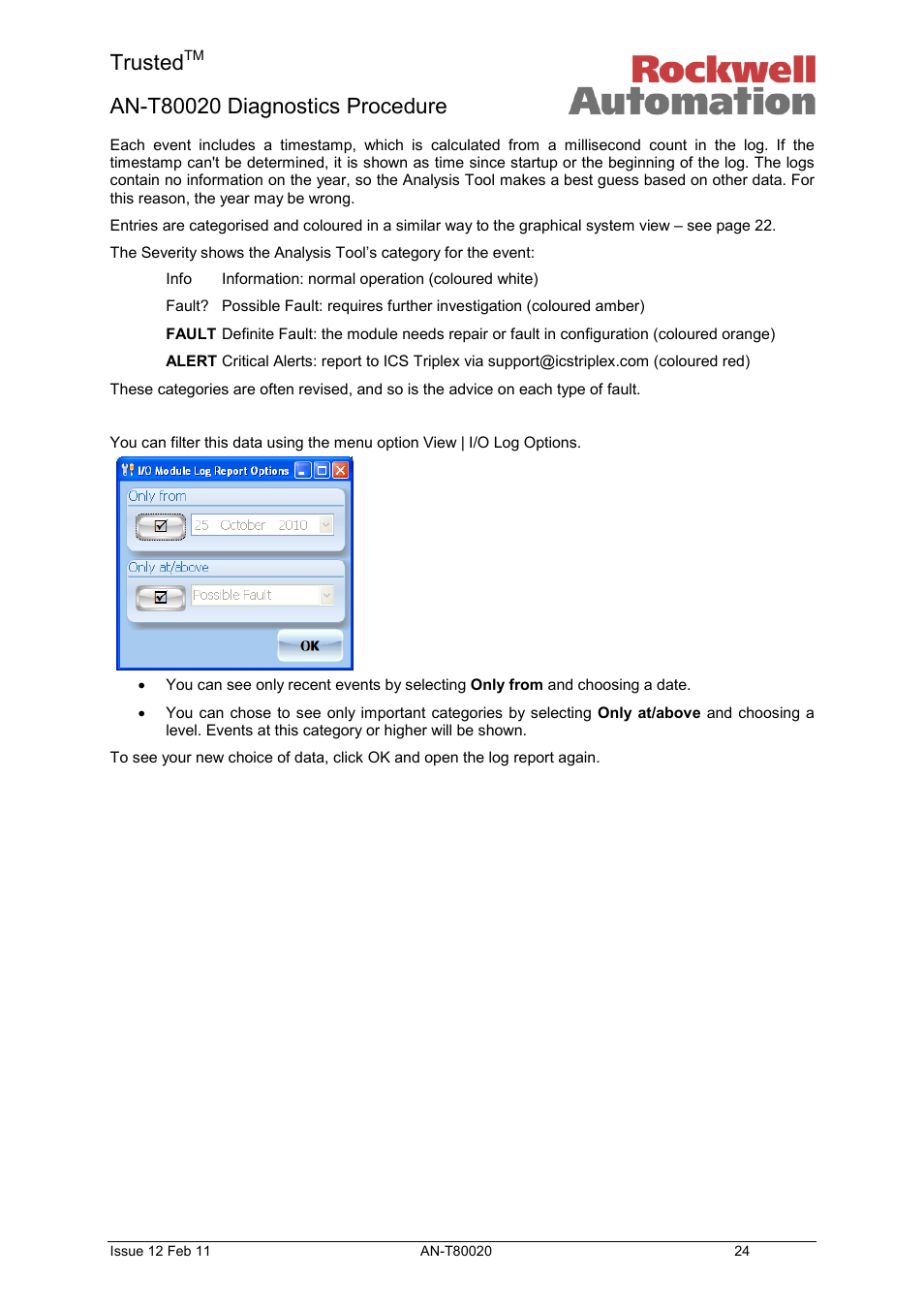 Trusted | Rockwell Automation T80020 Application Note Diagnostic Procedures User Manual | Page 24 / 71