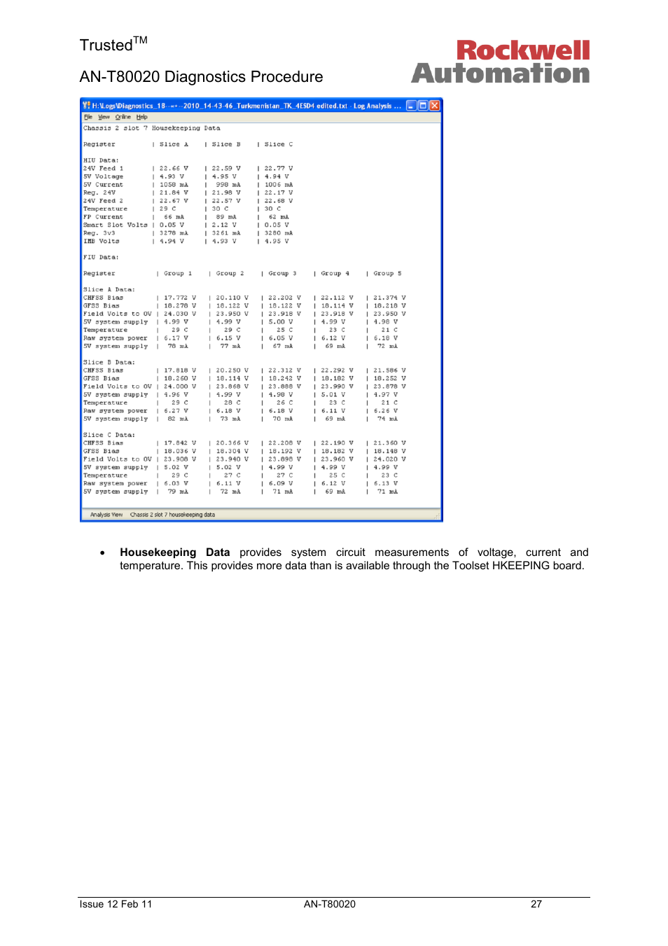 Trusted | Rockwell Automation T80020 Application Note Diagnostic Procedures User Manual | Page 27 / 71