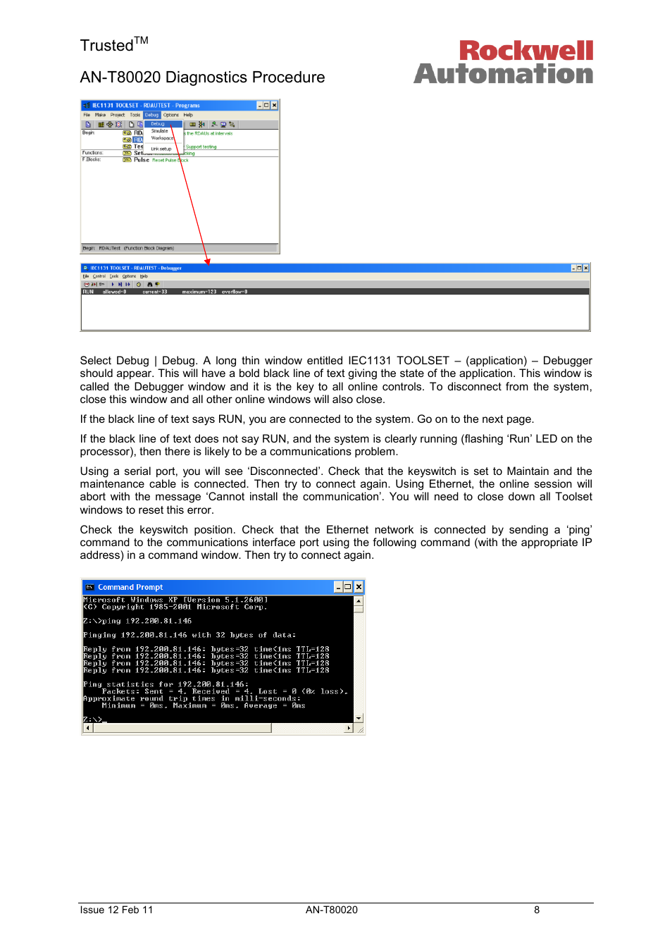 Trusted | Rockwell Automation T80020 Application Note Diagnostic Procedures User Manual | Page 8 / 71