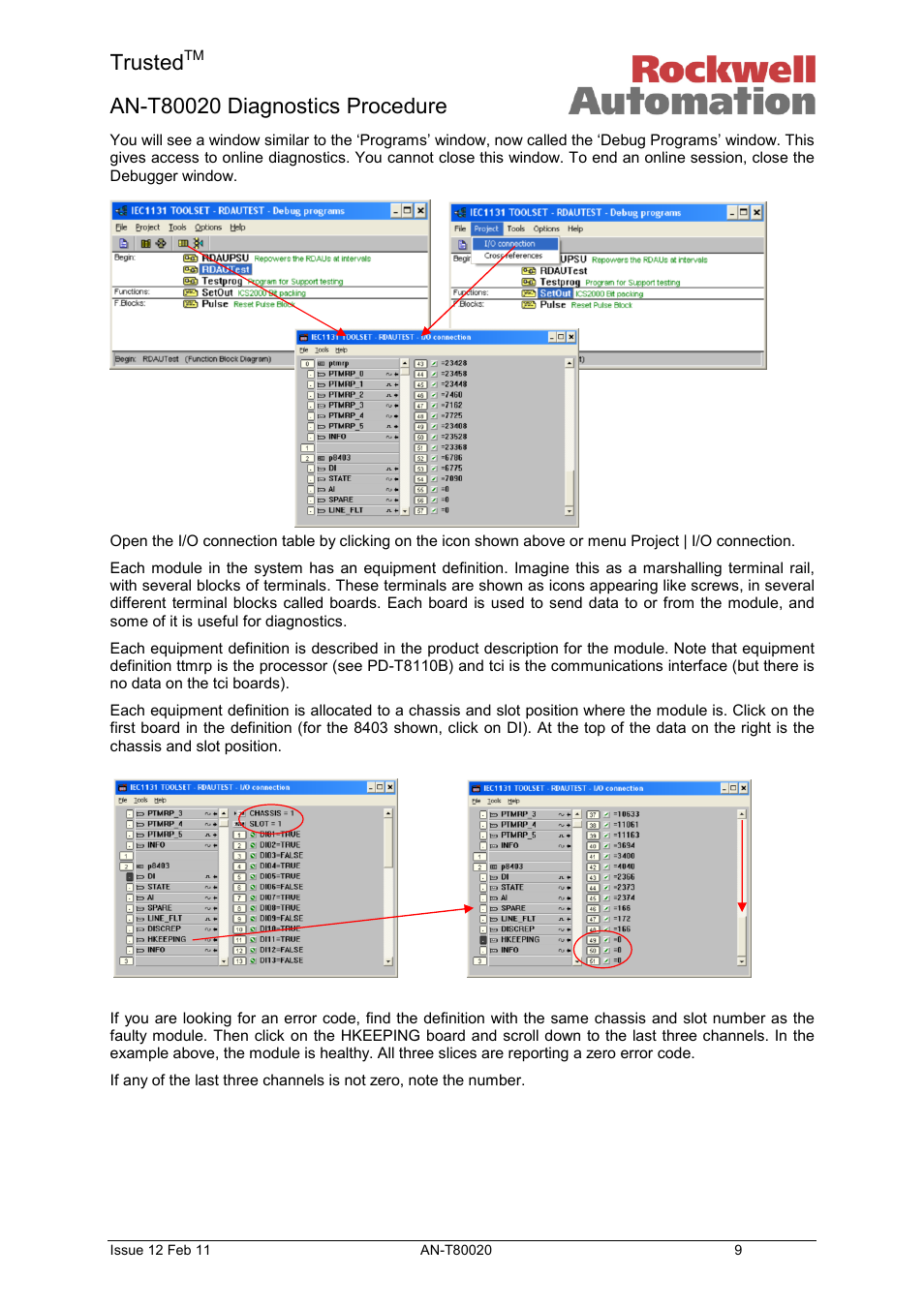 Trusted | Rockwell Automation T80020 Application Note Diagnostic Procedures User Manual | Page 9 / 71