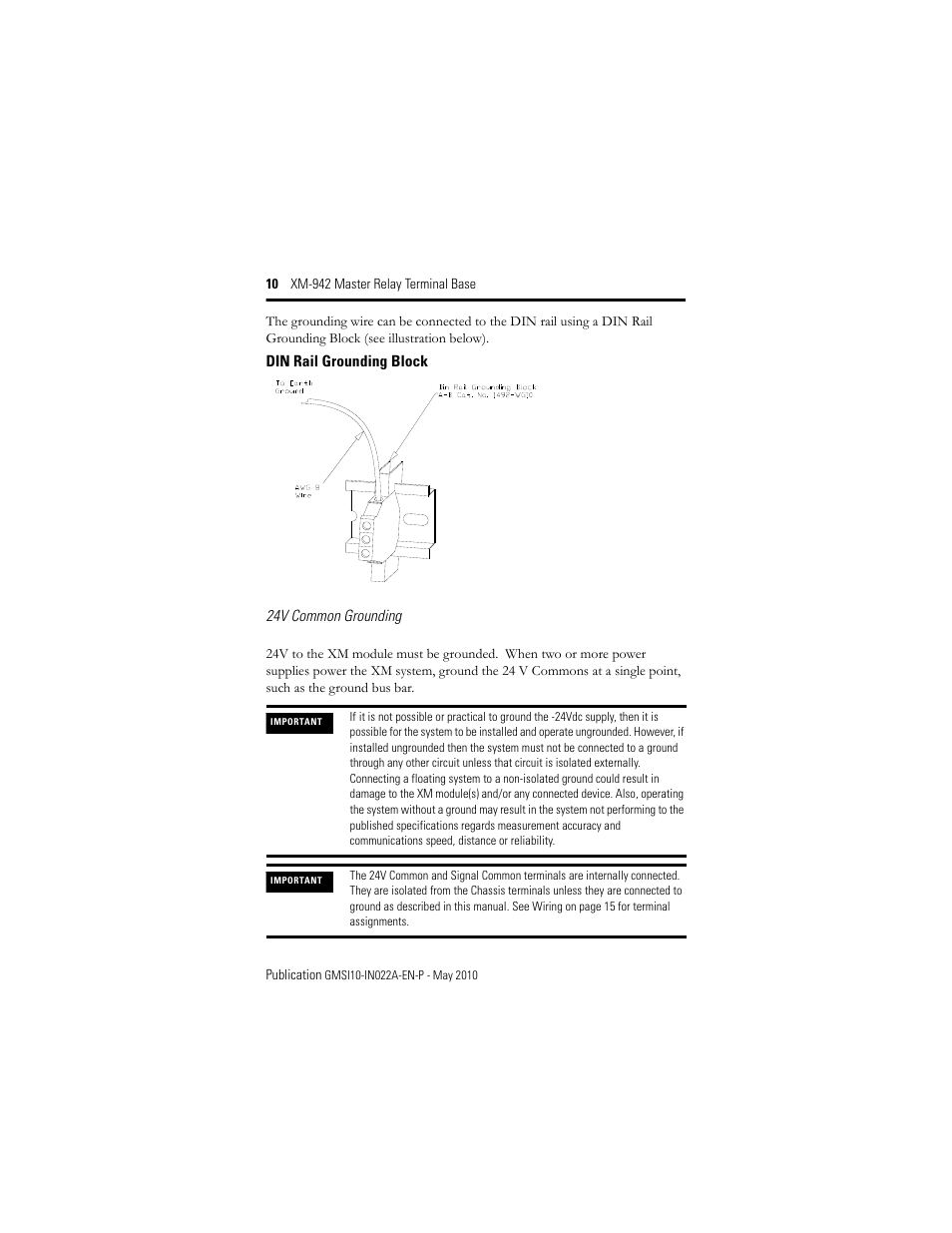 Rockwell Automation 1440-TB-C XM-942 Master Relay Terminal Base User Manual | Page 10 / 20