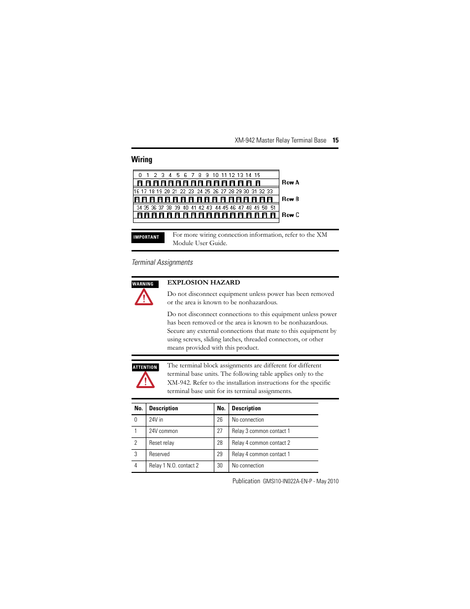 Wiring | Rockwell Automation 1440-TB-C XM-942 Master Relay Terminal Base User Manual | Page 15 / 20