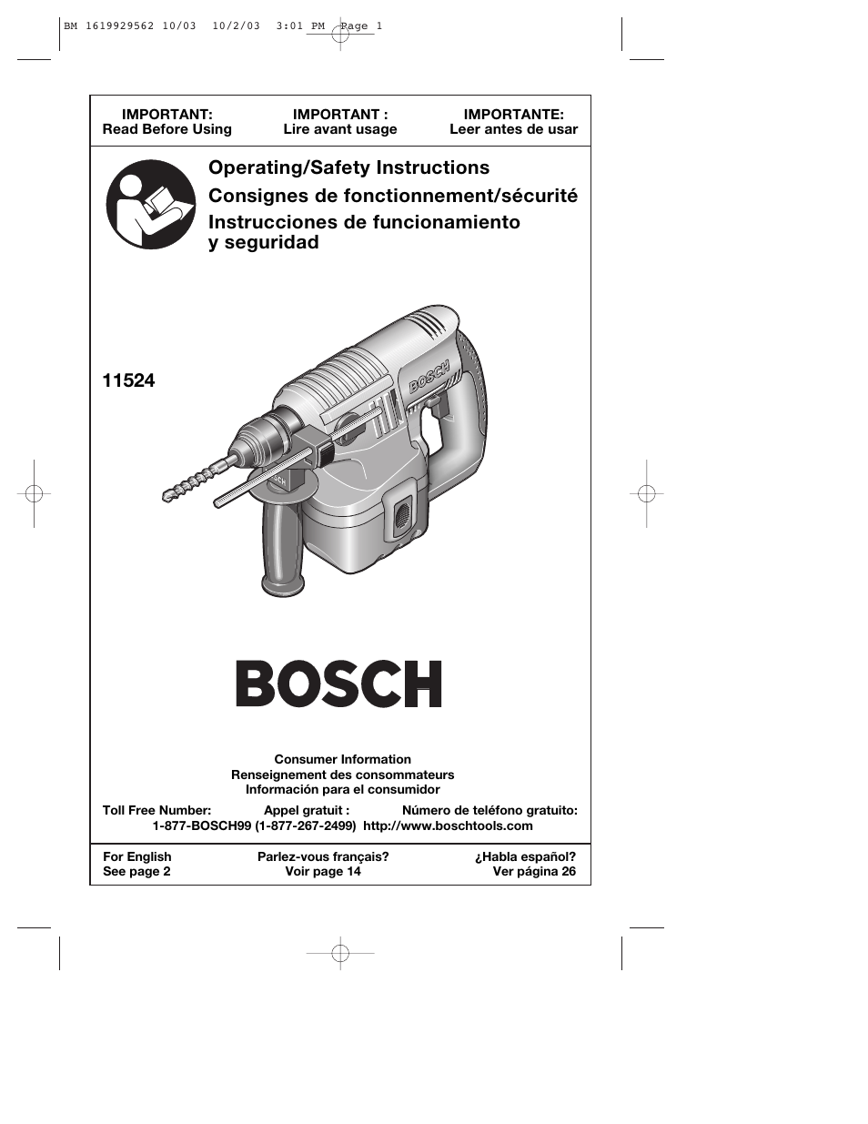 Bosch 11524 User Manual | 40 pages