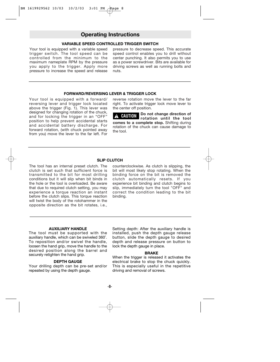 Operating instructions | Bosch 11524 User Manual | Page 8 / 40