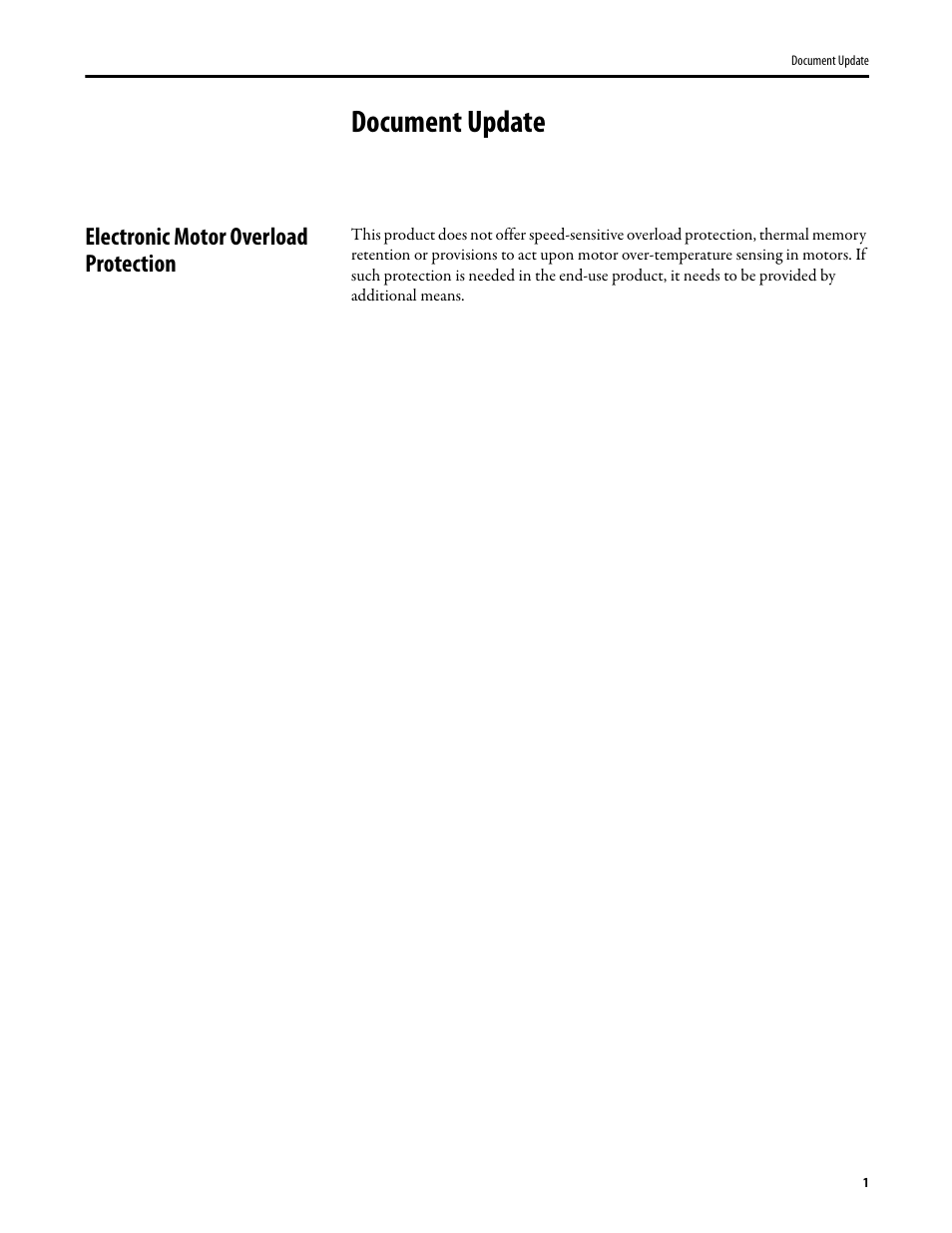 Document update, Electronic motor overload protection | Rockwell Automation GV3000/SE 230VAC 1-20 HP GP & Vector Drive Ver. 6.04 Software Start-Up and Ref. User Manual | Page 3 / 224