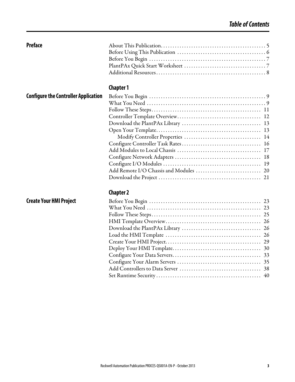 Rockwell Automation System Release 3.0 PlantPAx System Application Templates Quick Start User Manual | Page 3 / 80