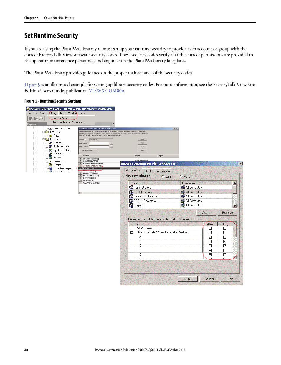 Set runtime security | Rockwell Automation System Release 3.0 PlantPAx System Application Templates Quick Start User Manual | Page 40 / 80